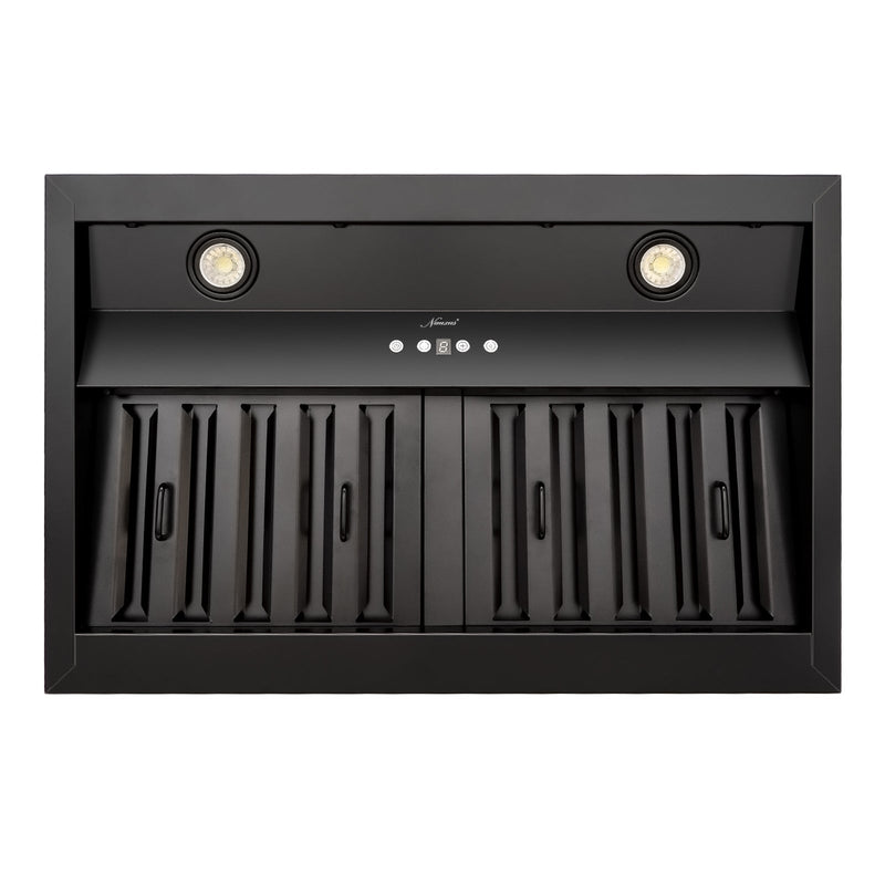 30" Range Hood Insert, Stainless Steel Kitchen Vent Hood with Dimmable LED Lights, 600CFM - NX-E90-30-MB