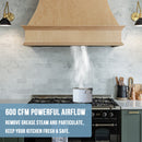 36" Range Hood Insert, Stainless Steel Kitchen Vent Hood with Dimmable LED Lights, 600CFM - NX-E90-36