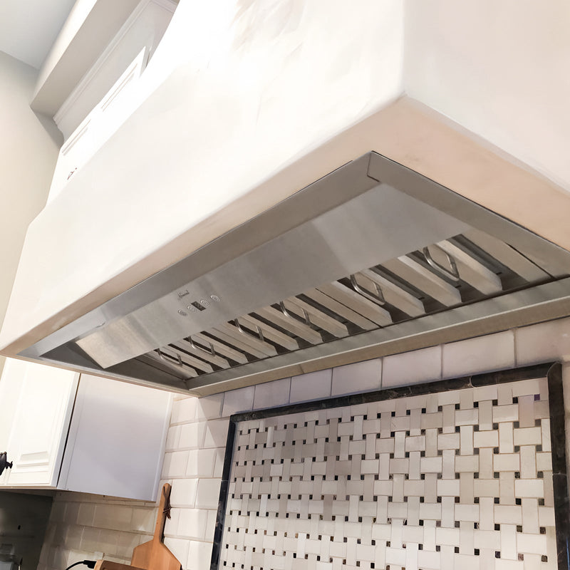 36" Range Hood Insert, Stainless Steel Kitchen Vent Hood with Dimmable LED Lights, 600CFM - NX-E90-36