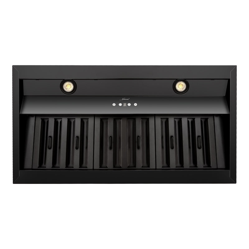 36" Range Hood Insert, Stainless Steel Kitchen Vent Hood with Dimmable LED Lights, 600CFM - NX-E90-36-MB