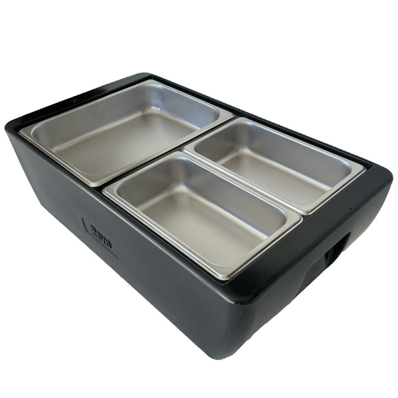 REVO MIX Pan Set | Stainless Steel 2.5" deep | One 1/2 Size and Two 1/4 size food pans