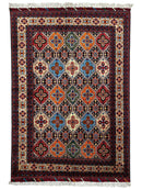 Hand-Knotted Afghani Kashi Wool Rug – 4’9″  x  6’10″