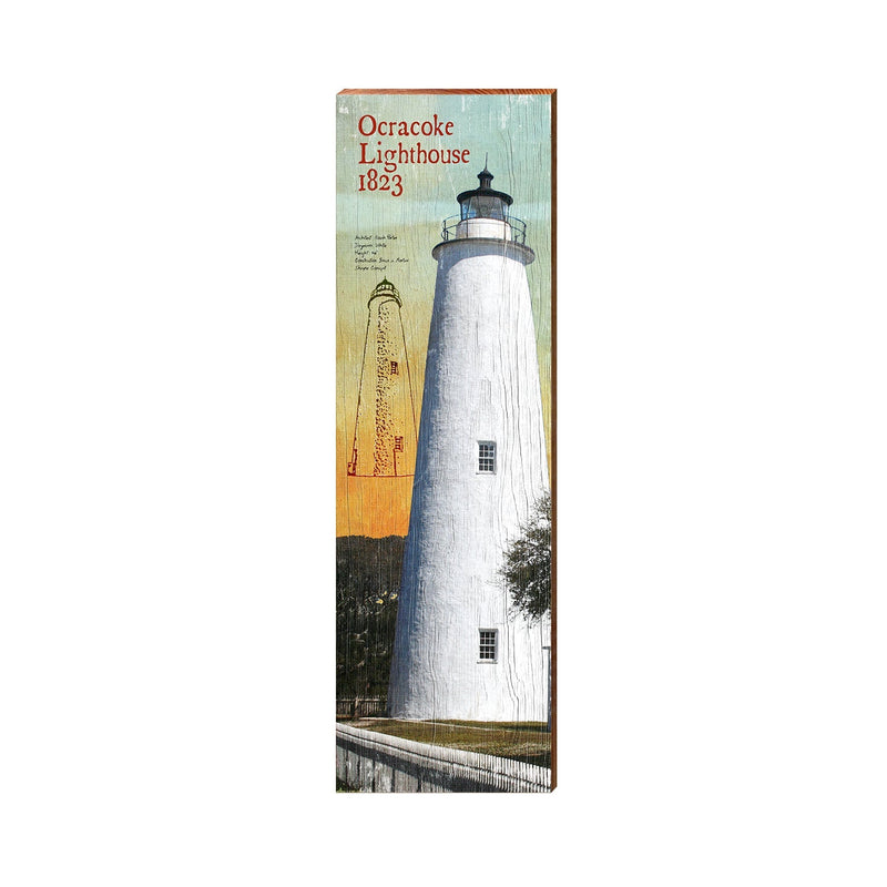 Ocracoke Lighthouse | Real Art Print on Wood