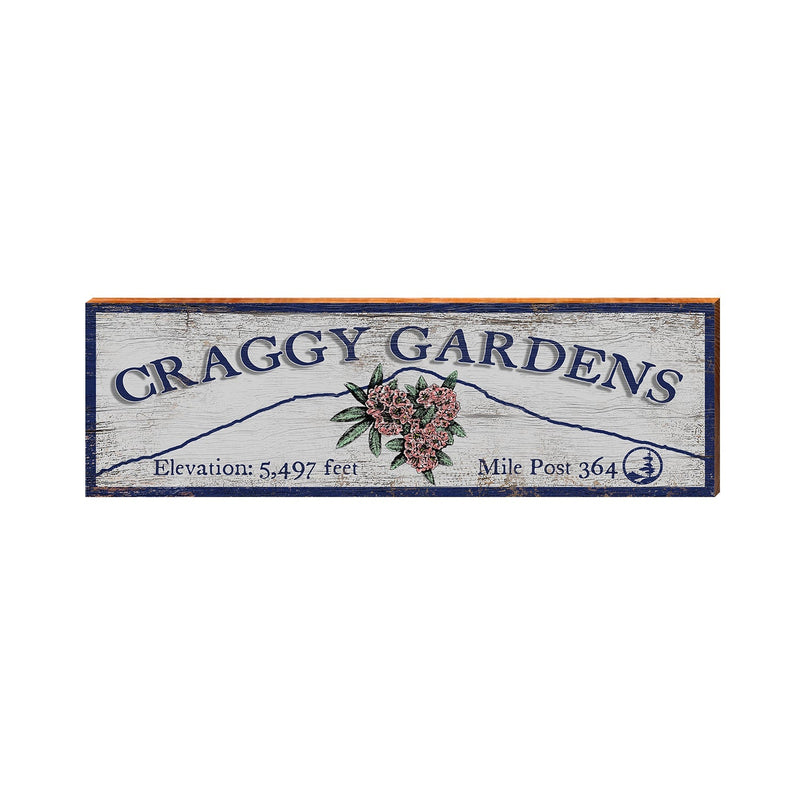 Craggy Gardens Sign | Real Art Print on Wood