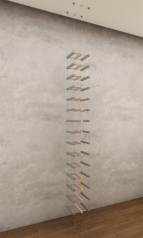 15 bottles ceiling-to-floor cable wine rack (extension column)
