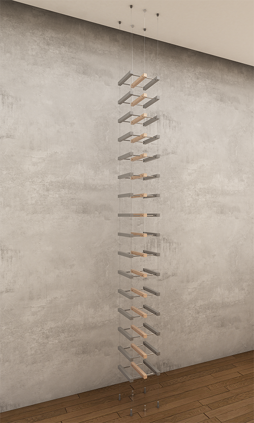 16 bottles ceiling-to-floor cable wine rack (extension column)