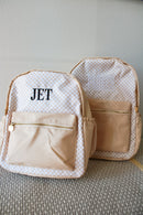 Tan Checkered Backpack - NO CUSTOMIZATION