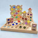 54 Pcs Combination Set with X-shape and Rectangular Gemmed Blocks and Lucite Cubes by Green Elephant Home and Toys