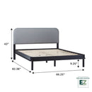 Annette Contemporary Upholstered Headboard Curved Wood Bed Frame