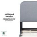 Annette Contemporary Upholstered Headboard Curved Wood Bed Frame