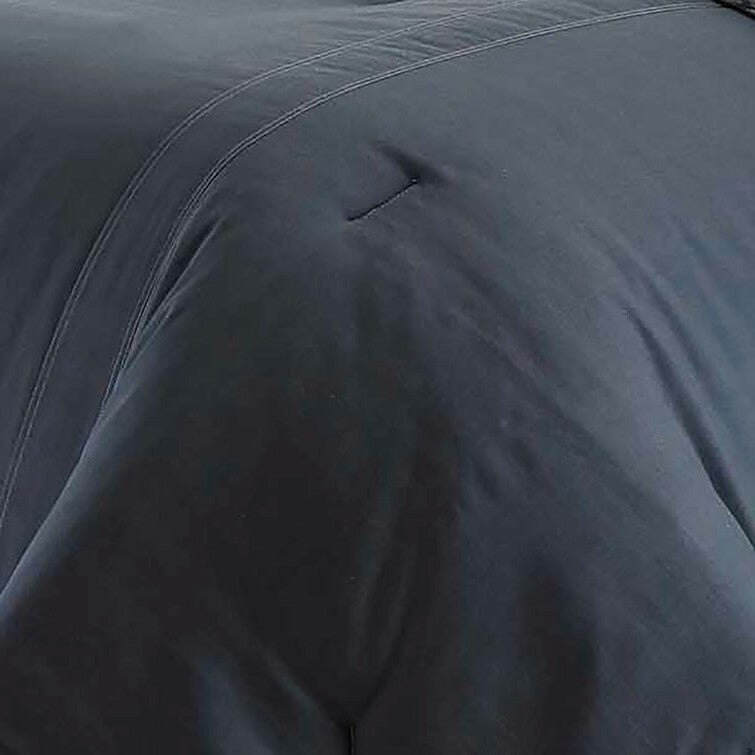 Full/Queen size 100% Cotton Reverse Plaid Gray/White Comforter Set, photo 3 of 3