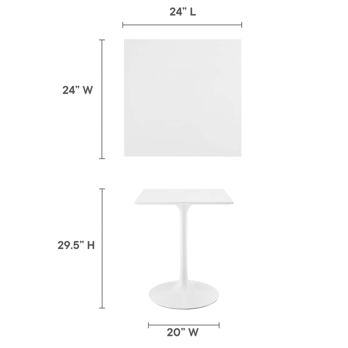 Lippa Square Wood Dining Table by Modway, photo 3 of 49