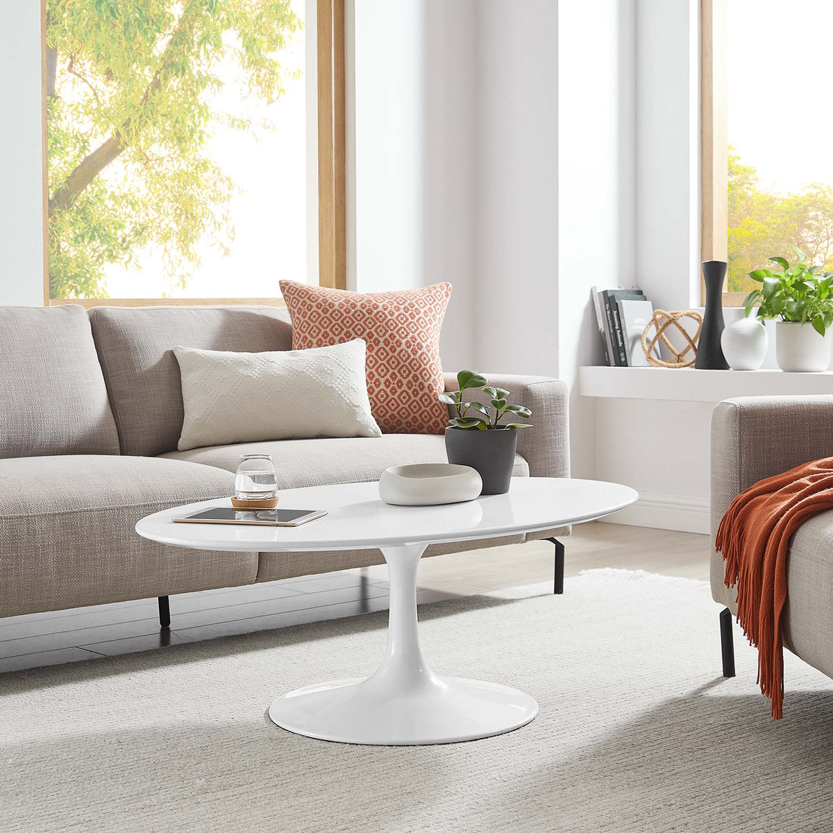 Lippa Oval Wood Coffee Table by Modway, photo 7 of 36