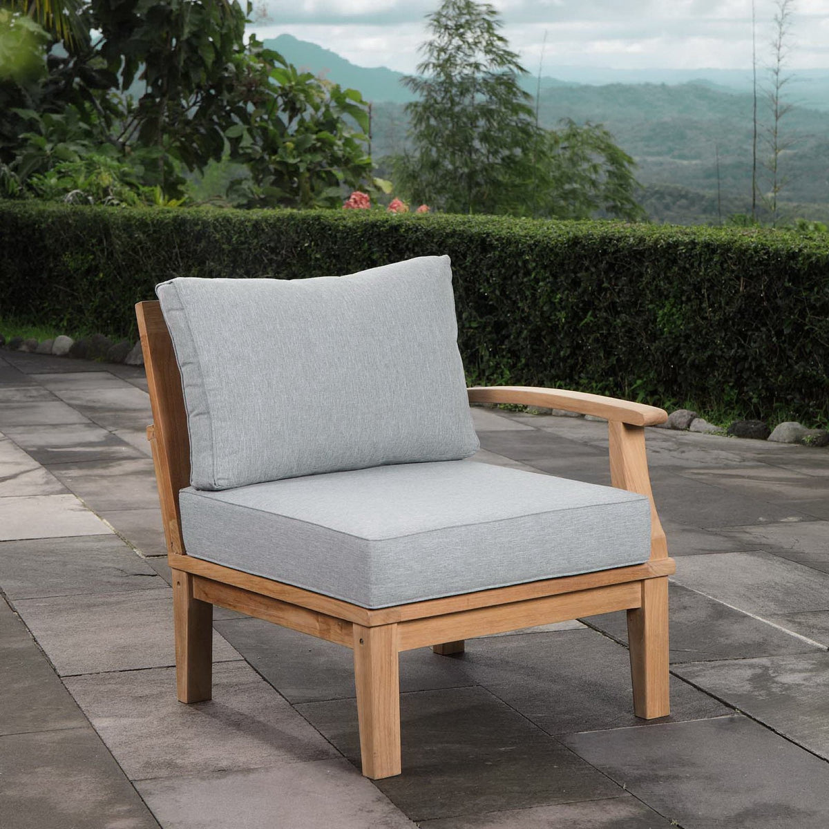 Marina Outdoor Patio Teak Right-Facing Sofa by Modway, photo 9 of 19