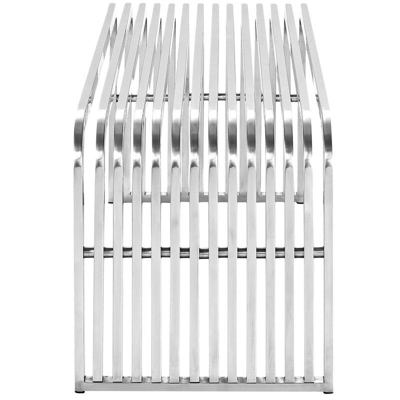 Pipe 47" Stainless Steel Bench by Modway, photo 2 of 4