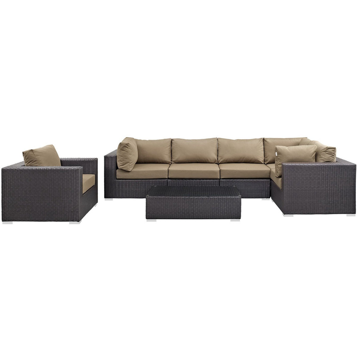 Convene 7 Piece Outdoor Patio Sectional Set by Modway, photo 12 of 44