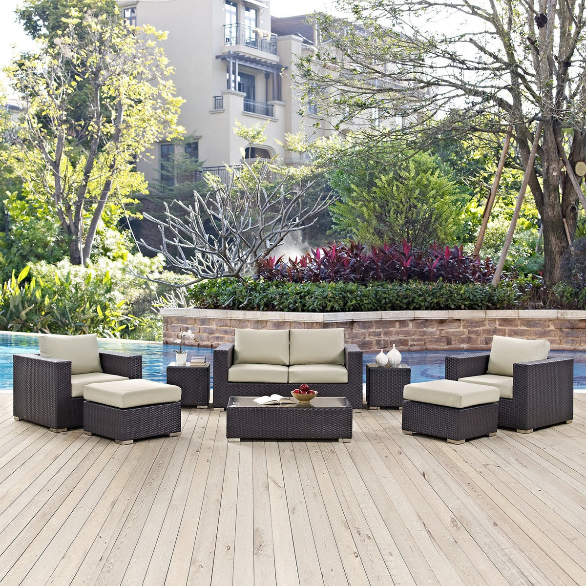 Convene 8 Piece Outdoor Patio Sofa Set by Modway, photo 9 of 18