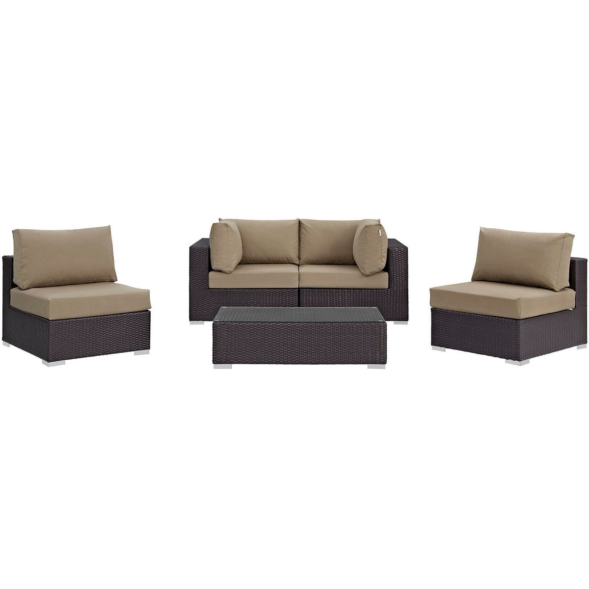 Convene 5 Piece Outdoor Patio Sectional Set by Modway, photo 33 of 46
