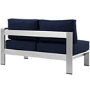 Shore Right-Arm Corner Sectional Outdoor Patio Aluminum Loveseat by HouseOfZazla
