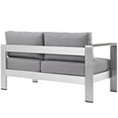 Shore Left-Arm Corner Sectional Outdoor Patio Aluminum Loveseat by HouseOfZazla