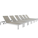 Shore Outdoor Patio Aluminum Chaise Set of 6 by Modway by HouseOfZazla