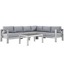 Shore 5 Piece Outdoor Patio Aluminum Sectional Sofa Set by Modway by HouseOfZazla