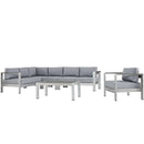 Shore 6 Piece Outdoor Patio Aluminum Sectional Sofa Set by Modway by HouseOfZazla