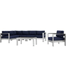 Shore 6 Piece Outdoor Patio Aluminum Sectional Sofa Set by Modway by HouseOfZazla