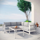 Shore 4 Piece Outdoor Patio Aluminum Sectional Sofa Set by Modway by HouseOfZazla