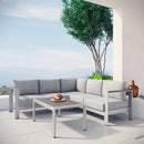 Shore 4 Piece Outdoor Patio Aluminum Sectional Sofa Set by Modway by HouseOfZazla