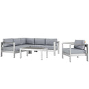 Shore 5 Piece Outdoor Patio Aluminum Sectional Sofa Set by Modway by HouseOfZazla