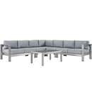 Shore 6 Piece Outdoor Patio Aluminum Sectional Sofa Set by Modway by HouseOfZazla