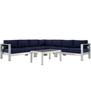 Shore 6 Piece Outdoor Patio Aluminum Sectional Sofa Set by Modway by HouseOfZazla