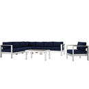 Shore 7-Piece Outdoor Patio Aluminum Sectional Sofa Set by Modway by HouseOfZazla