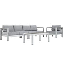 Shore 4 Piece Outdoor Patio Aluminum Sectional Sofa Set by Modway by HouseOfZazla