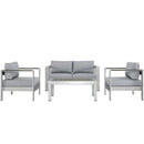 Shore 4 Piece Outdoor Patio Aluminum Sectional Sofa Set by Modway by HouseOfZazla