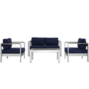 Shore 4 Piece Outdoor Patio Aluminum Sectional Sofa Set by Modway by HouseOfZazla