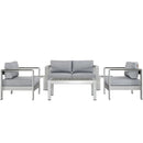 Shore 6 Piece Outdoor Patio Aluminum Sectional Sofa Set by HouseOfZazla