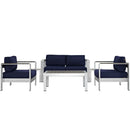 Shore 6 Piece Outdoor Patio Aluminum Sectional Sofa Set by HouseOfZazla