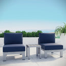 Shore 3 Piece Outdoor Patio Aluminum Sectional Sofa Set by Modway by HouseOfZazla