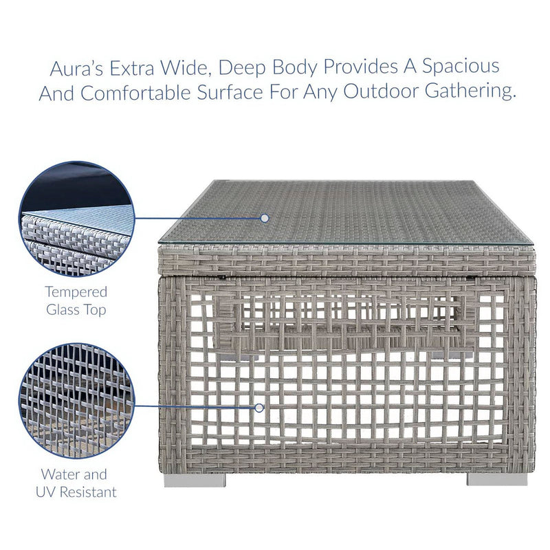 Aura Rattan Outdoor Patio Coffee Table by Modway, photo 2 of 6