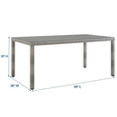 Aura 68" Outdoor Patio Wicker Rattan Dining Table by Modway by HouseOfZazla