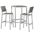 Shore 3 Piece Outdoor Patio Aluminum Pub Set by Modway by HouseOfZazla