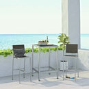 Shore 3 Piece Outdoor Patio Aluminum Pub Set by Modway by HouseOfZazla