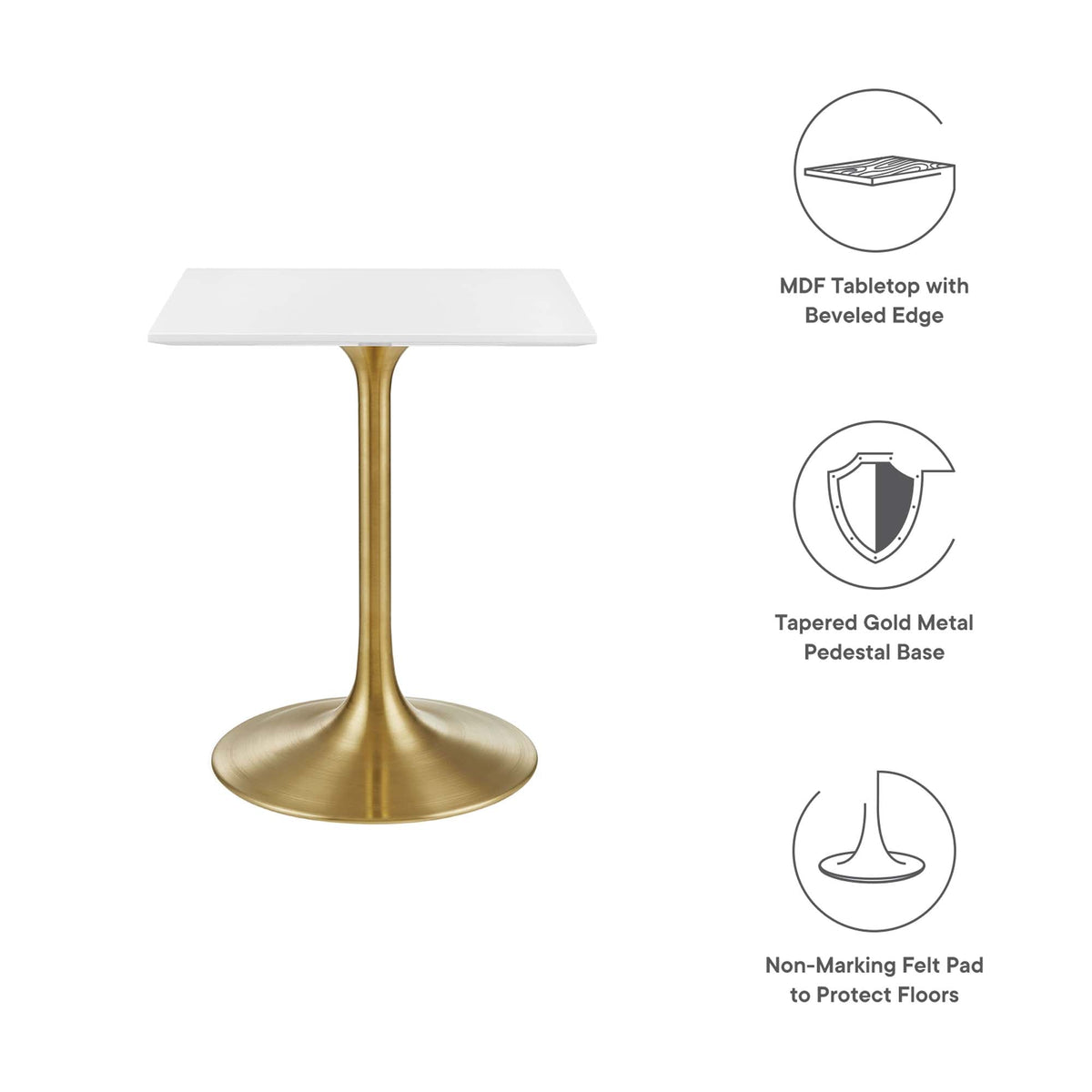 Lippa Square Wood Dining Table by Modway, photo 10 of 49