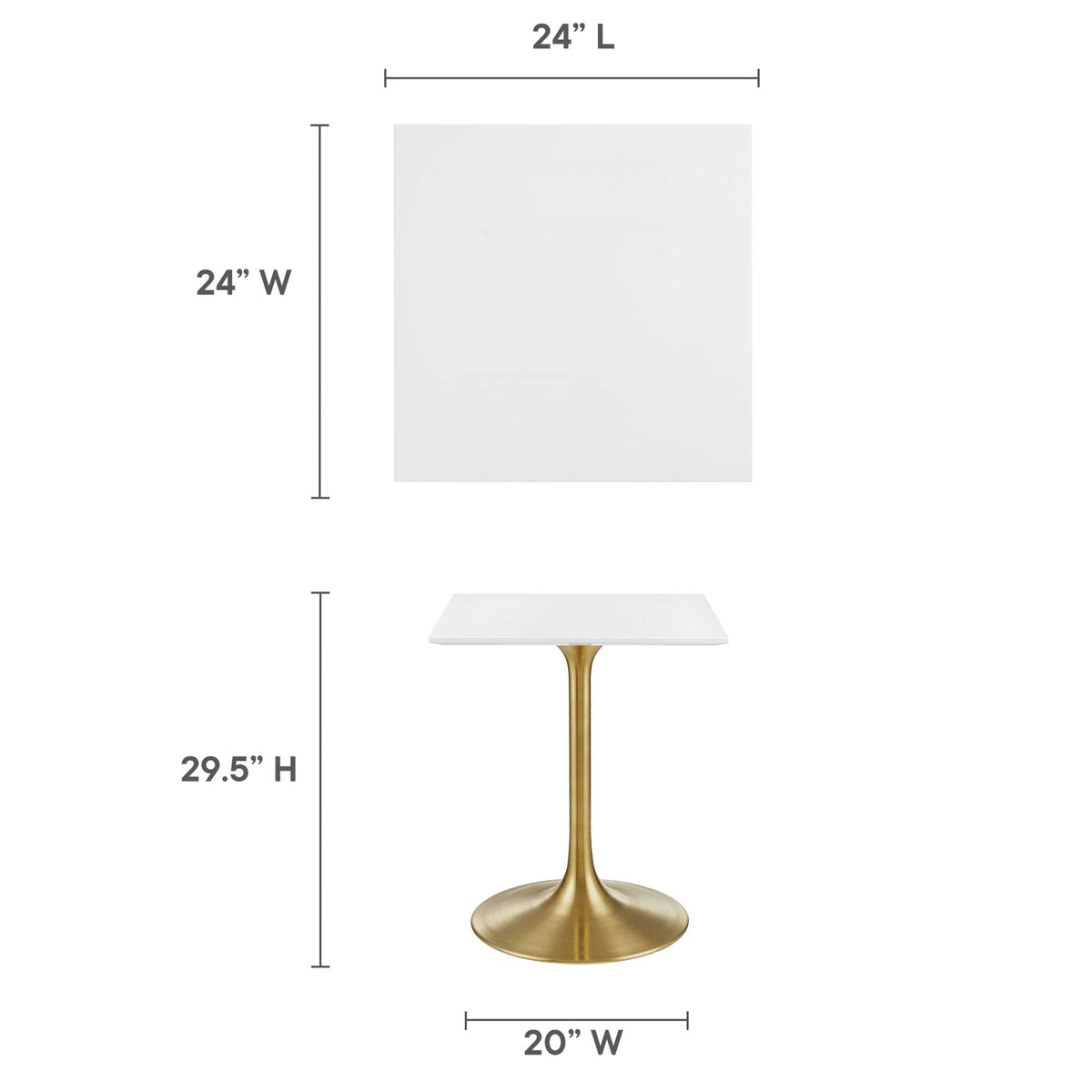Lippa Square Wood Dining Table by Modway, photo 9 of 49