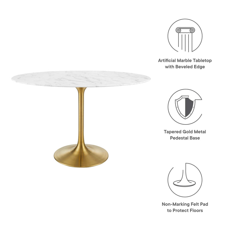 Lippa 48" Oval Faux Marble Dining Table by Modway - EEI-3216, photo 2 of 7