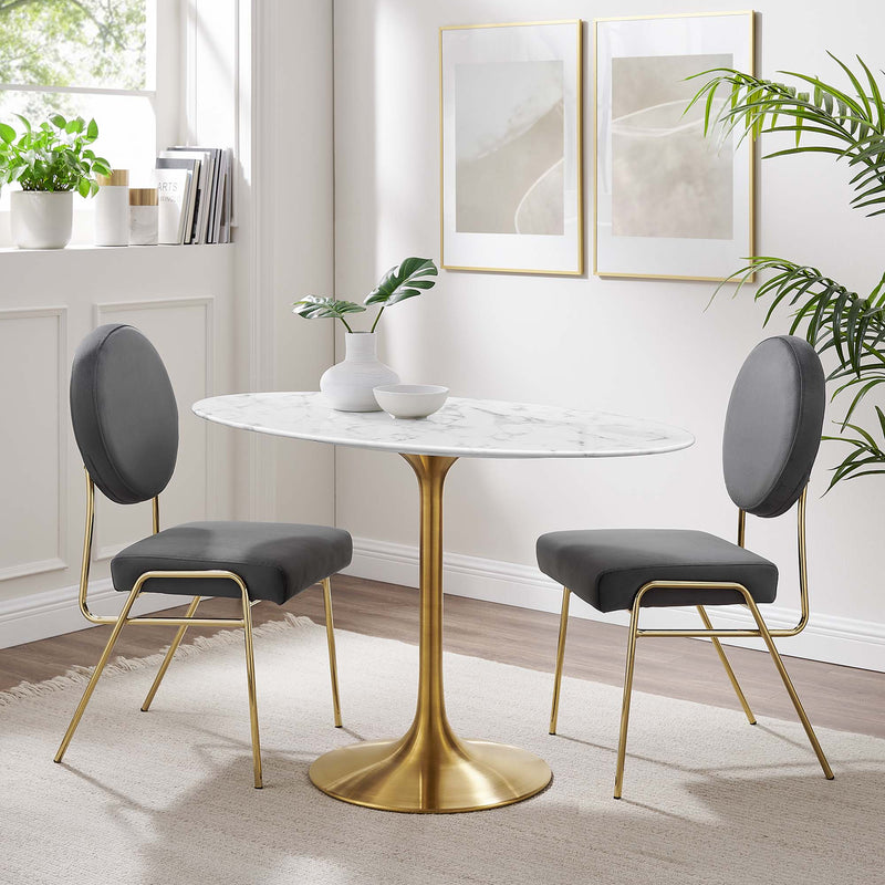 Lippa 48" Oval Faux Marble Dining Table by Modway - EEI-3216, photo 6 of 7