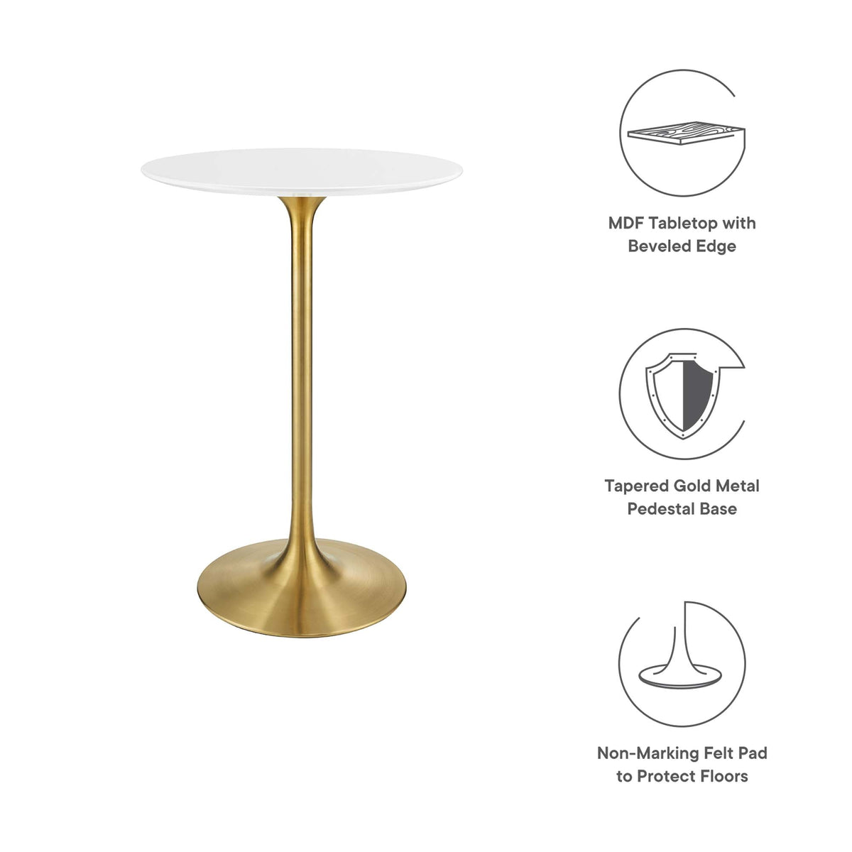 Lippa 28" Round Wood Bar Table by Modway - EEI-3262, photo 2 of 7