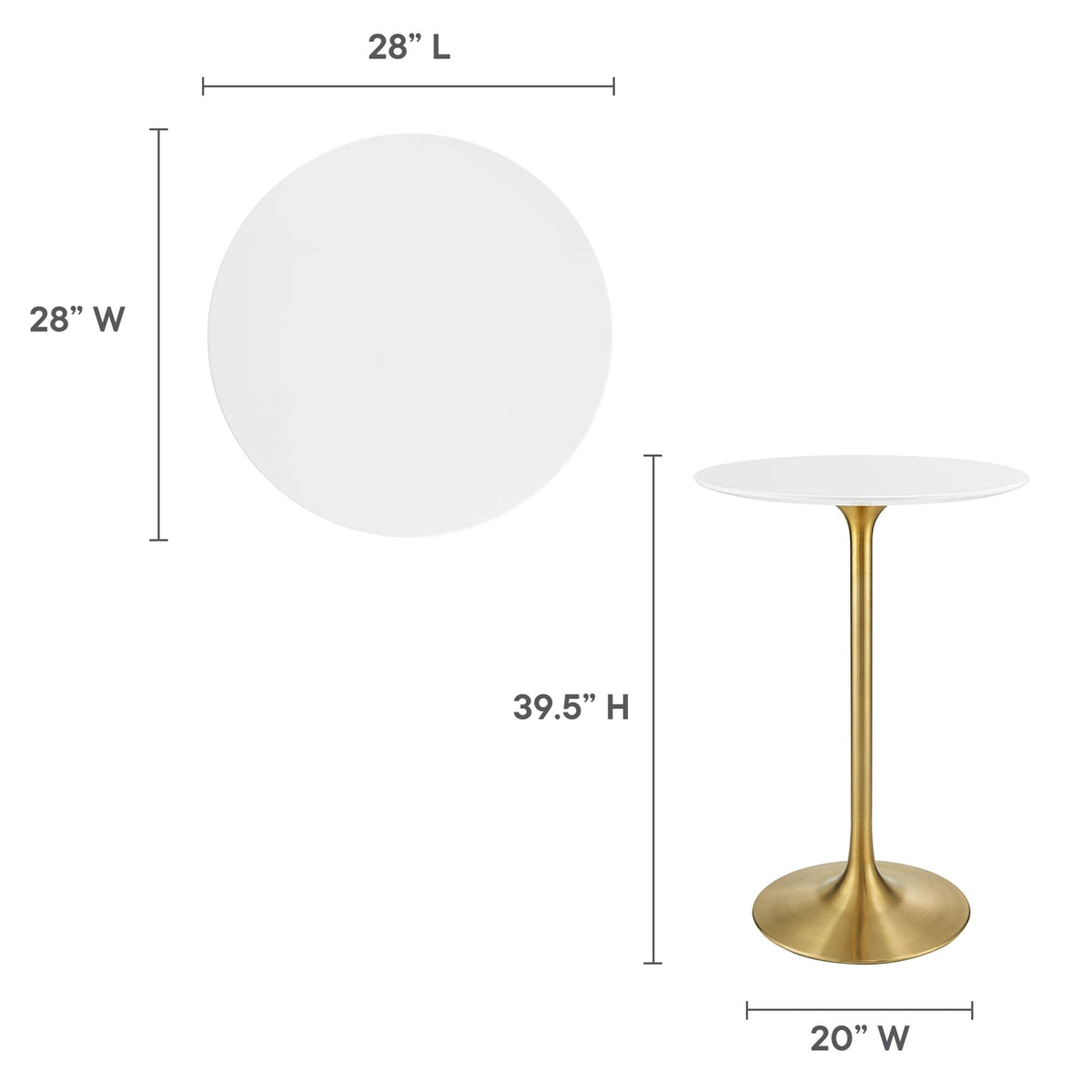 Lippa 28" Round Wood Bar Table by Modway - EEI-3262, photo 3 of 7